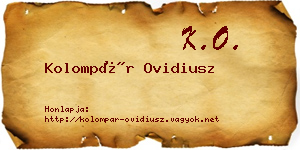Kolompár Ovidiusz névjegykártya